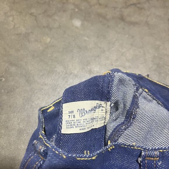 Vintage 60s Wrangler Dark Wash Bell Bottom Jeans 22x32 - Picture 11 of 11